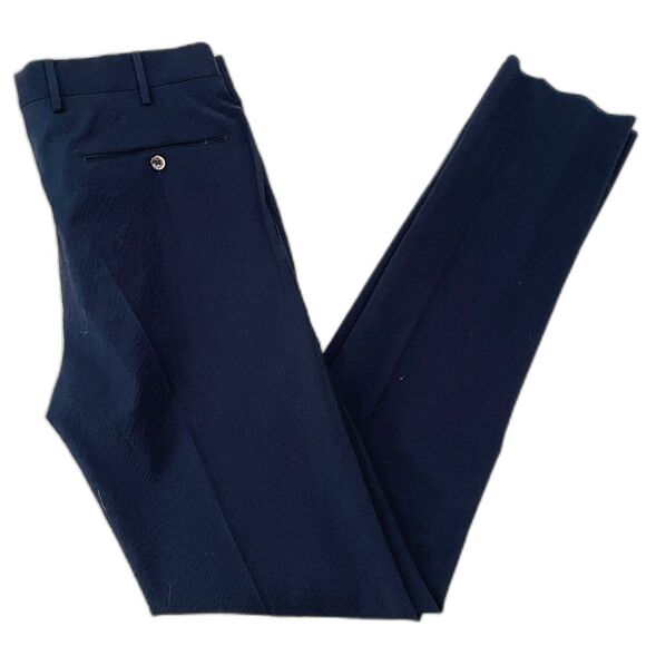 PT Torino NWT Dress Pants Size 48 34 US In Solid Black Wool Blend Seersucker